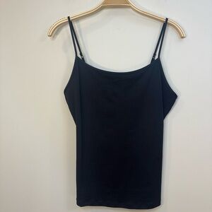 Ellen Tracy Black S Adjustable Strap Cami Camisole Satin Edge Slimming Stretchy